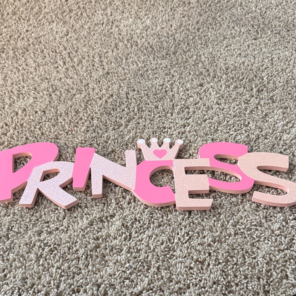 Pink and Glitter Princess Wall Decor